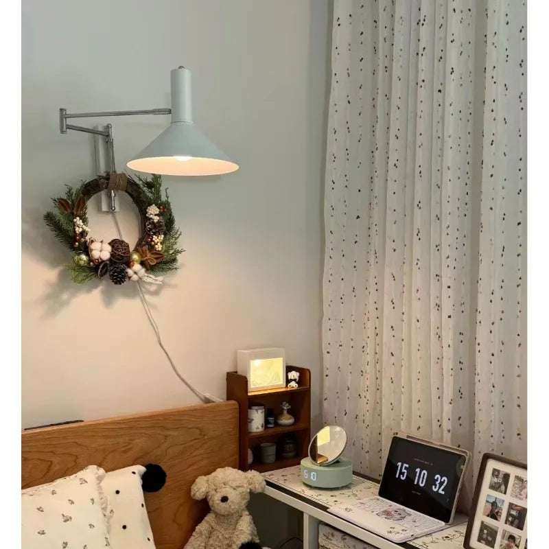 Lámpara de Pared Retro Minimalista con Brazo Flexible, Lámpara de Pared Extensible y Plegable Vintage para Dormitorio, Cafetería, Tienda, Decoración del Hogar