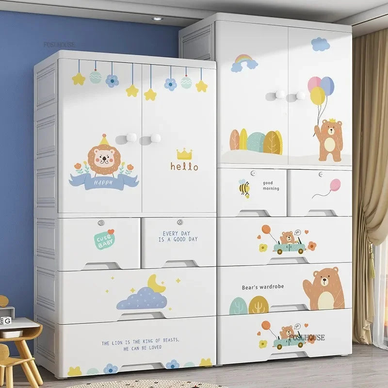 Lindo Armario de Doble Puerta para Dormitorio, Organizador de Ropa para el Hogar con Gran Capacidad, Mueble de Diseño para Guardar Ropa