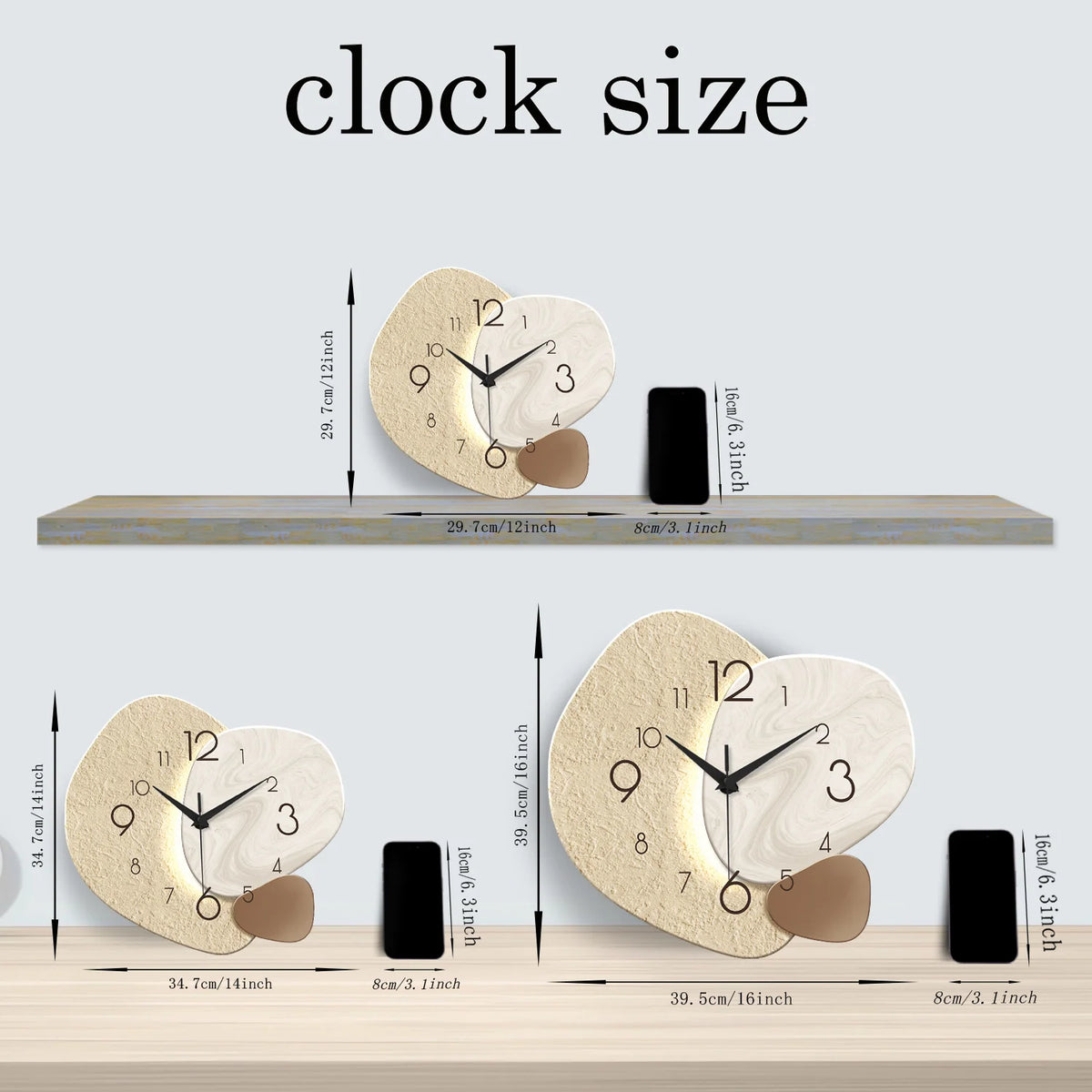 Reloj de pared simple moderno, reloj de cuarzo silencioso, reloj de dormitorio, sala de estar, sofá, decoración de fondo, reloj de pared, sin batería