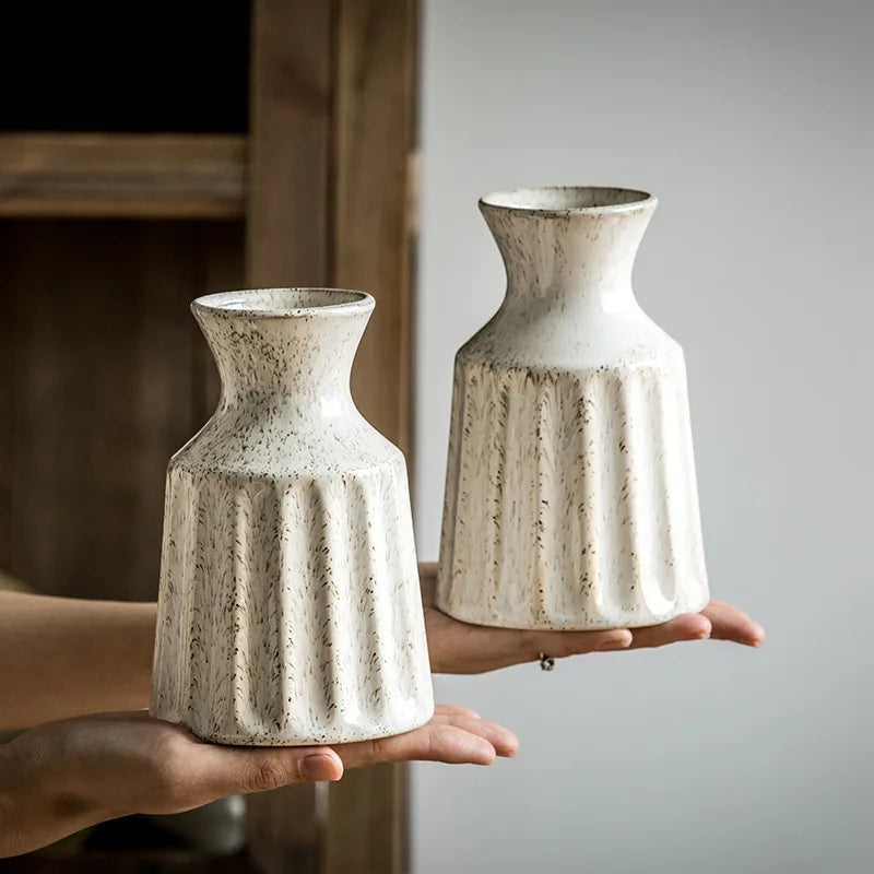 Jarrones de Cerámica Vintage Estilo Americano para Sala de Estar y Dormitorio, Arreglos Florales, Decoraciones con Flores Secas