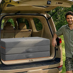 Colchón Plegable Vesgantti de 15 cm para Coche, Camping y Viajes, Colchón de Espuma Viscoelástica de Gel Triple con Funda Lavable, Cama Plegable Portátil para SUV, Autocaravana y Maletero