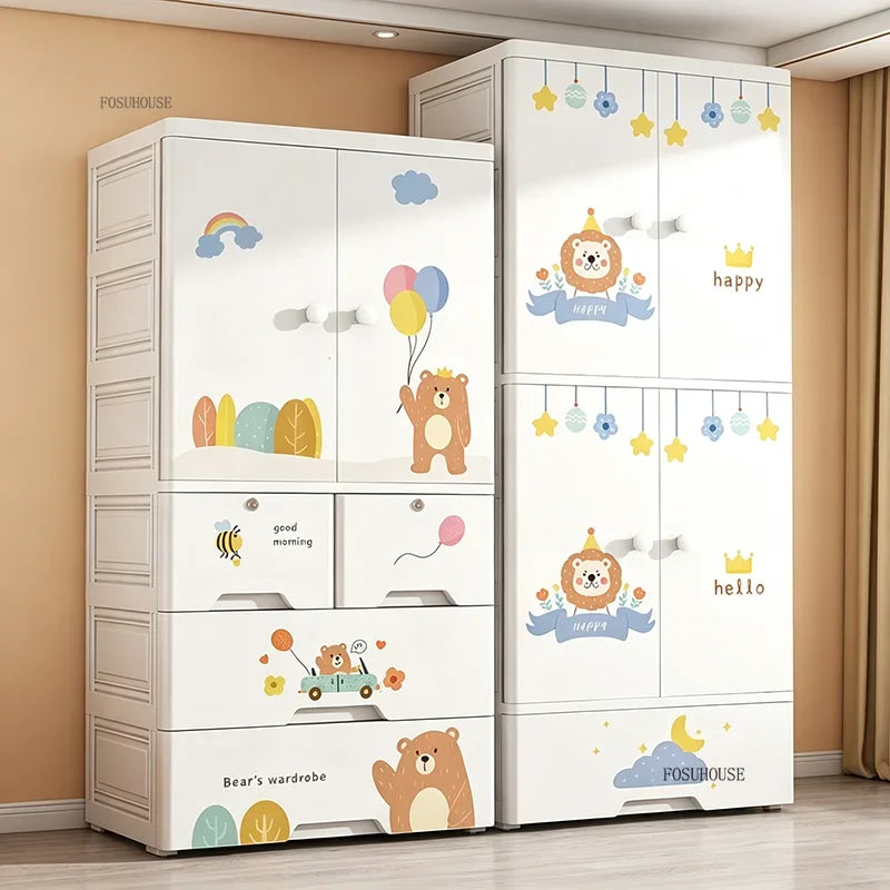 Lindo Armario de Doble Puerta para Dormitorio, Organizador de Ropa para el Hogar con Gran Capacidad, Mueble de Diseño para Guardar Ropa