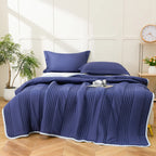 Manta de Verano Ligera Acolchada para Cama, Reversible, Suave, Transpirable, Delgada, Agradable al Tacto, Cubrecama King Size