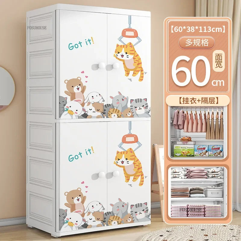 Lindo Armario de Doble Puerta para Dormitorio, Organizador de Ropa para el Hogar con Gran Capacidad, Mueble de Diseño para Guardar Ropa