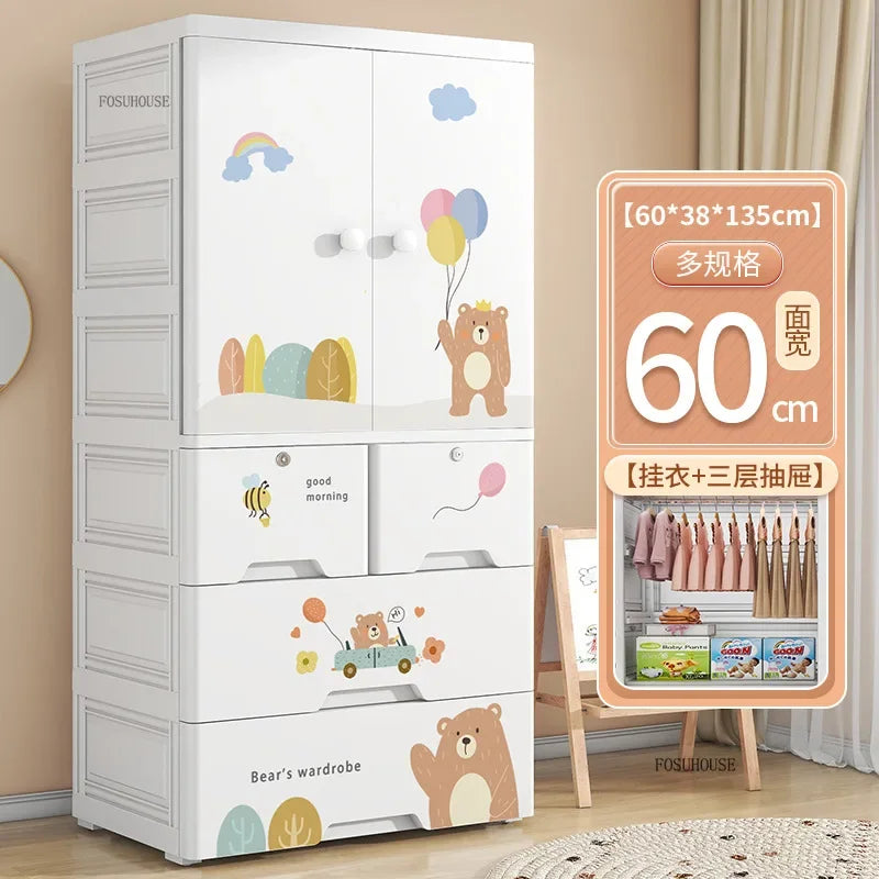 Lindo Armario de Doble Puerta para Dormitorio, Organizador de Ropa para el Hogar con Gran Capacidad, Mueble de Diseño para Guardar Ropa