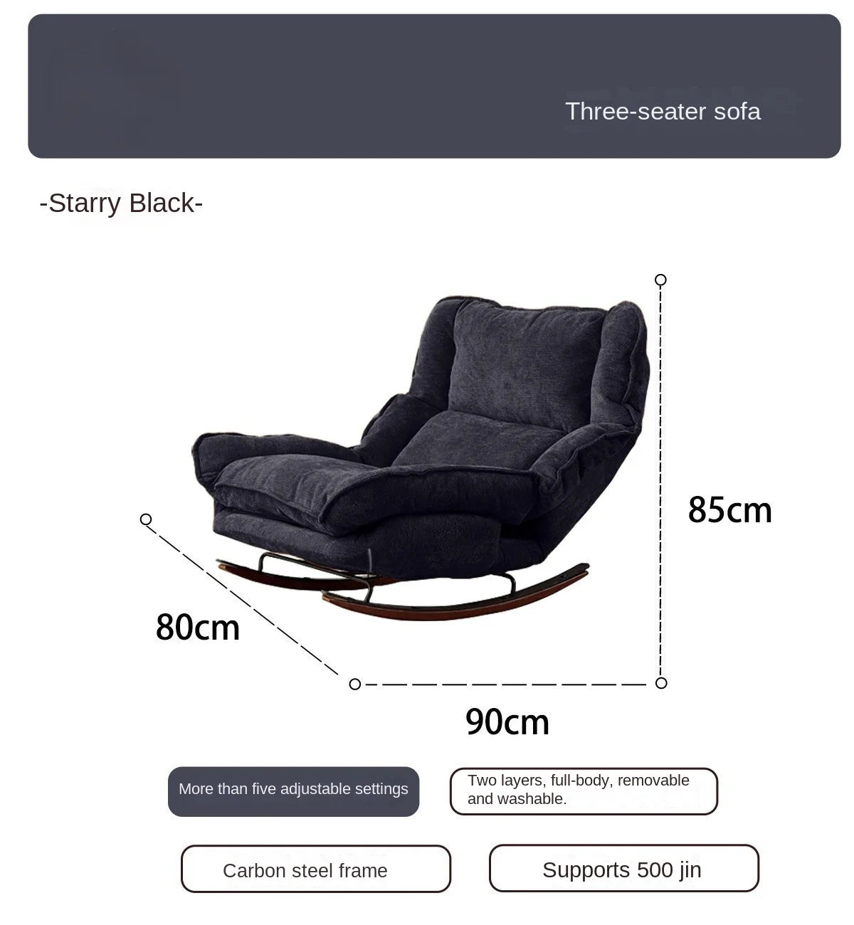 Sillón reclinable, silla mecedora, sillón individual plegable y ajustable, silla de ocio para el hogar, silla de balcón, sillón para siesta