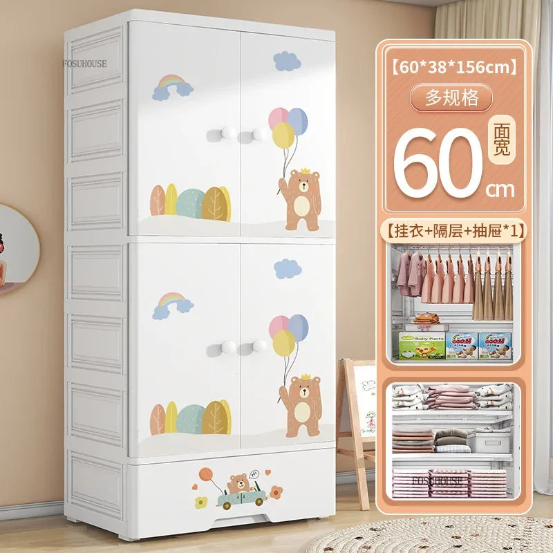 Lindo Armario de Doble Puerta para Dormitorio, Organizador de Ropa para el Hogar con Gran Capacidad, Mueble de Diseño para Guardar Ropa