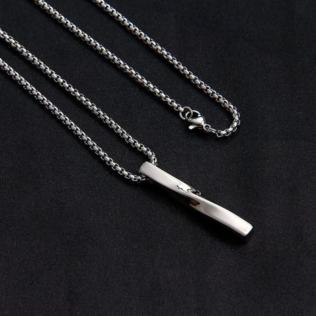 Halsketten mit rechteckigem, geometrischem Anhänger, Schmuck aus Edelstahl,