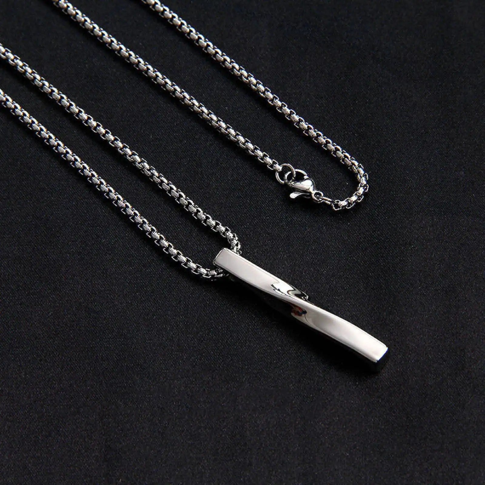 Halsketten mit rechteckigem, geometrischem Anhänger, Schmuck aus Edelstahl,